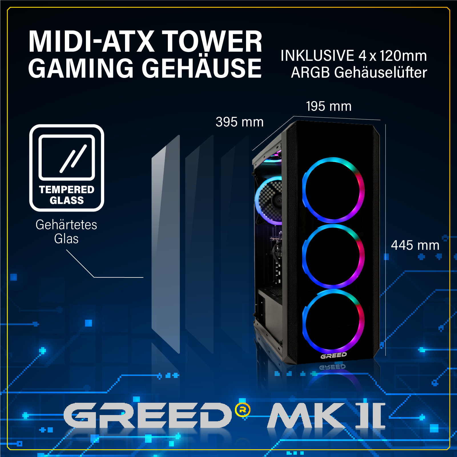 GREED® MK2 - Gaming PC, Gaming Computer - AMD Ryzen 7 5700X + Nvidia Geforce RTX 5060