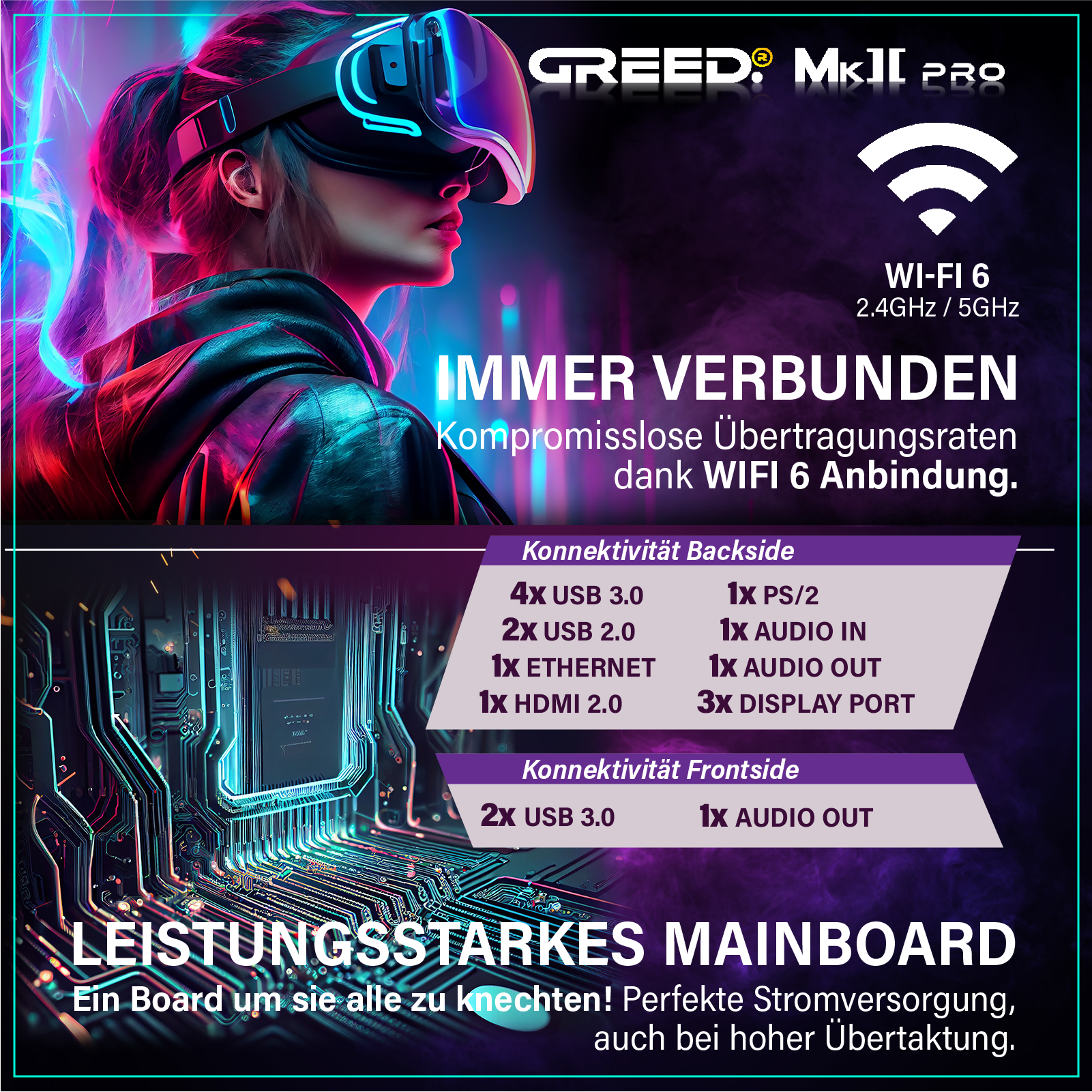 Greed®MK2 Pro INTEL - High End Gaming Computer, Gaming PC - Intel Core i7 12700KF + Nvidia Geforce RTX 5070 12 GB