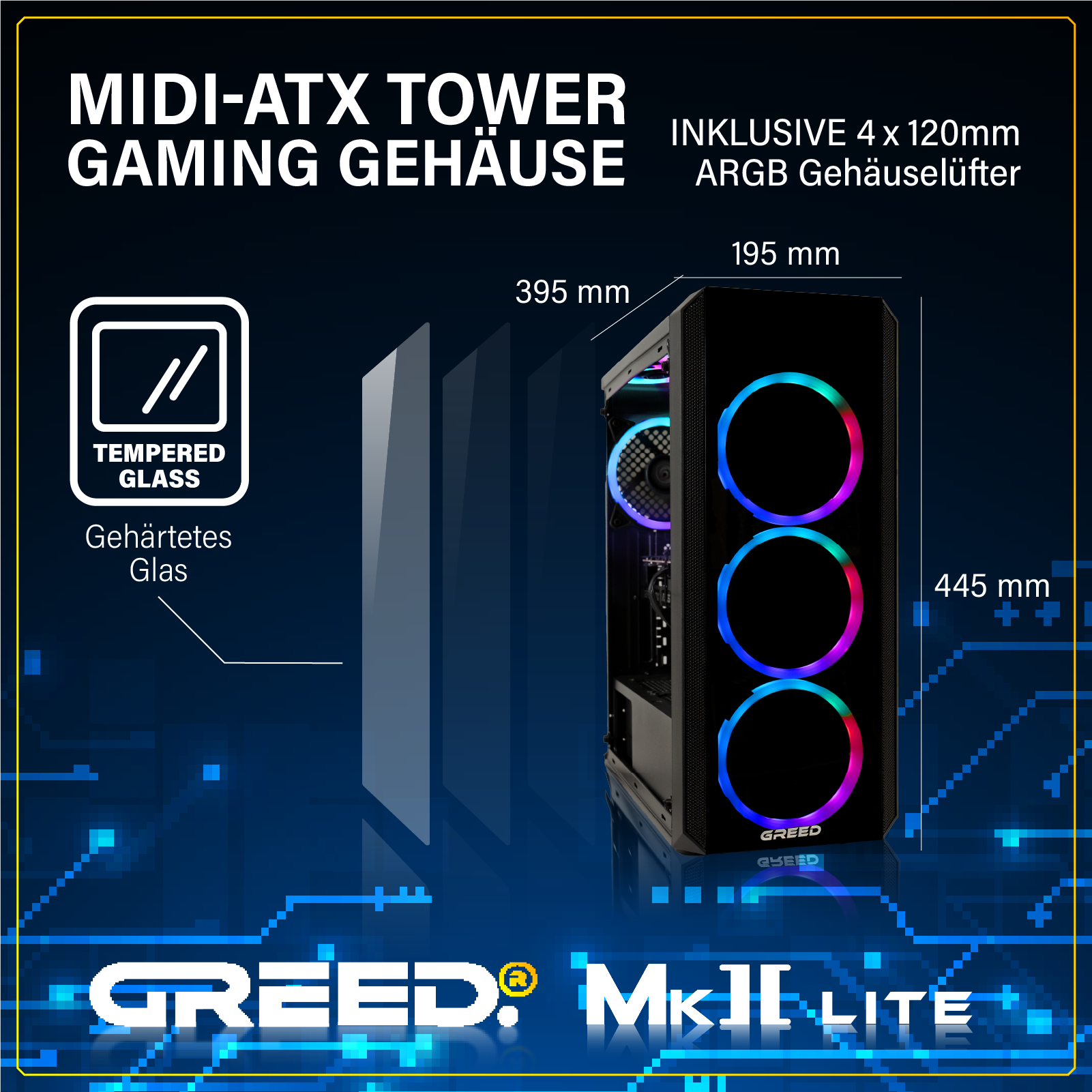 GREED MK2 AMD Lite  Gaming Pc mit AMD Ryzen™ 5 Ryzen 5 4600G Prozessor, 16 GB RAM, 512 GB SSD, AMD Radeon™ RX Vega 7, Windows 11 Pro