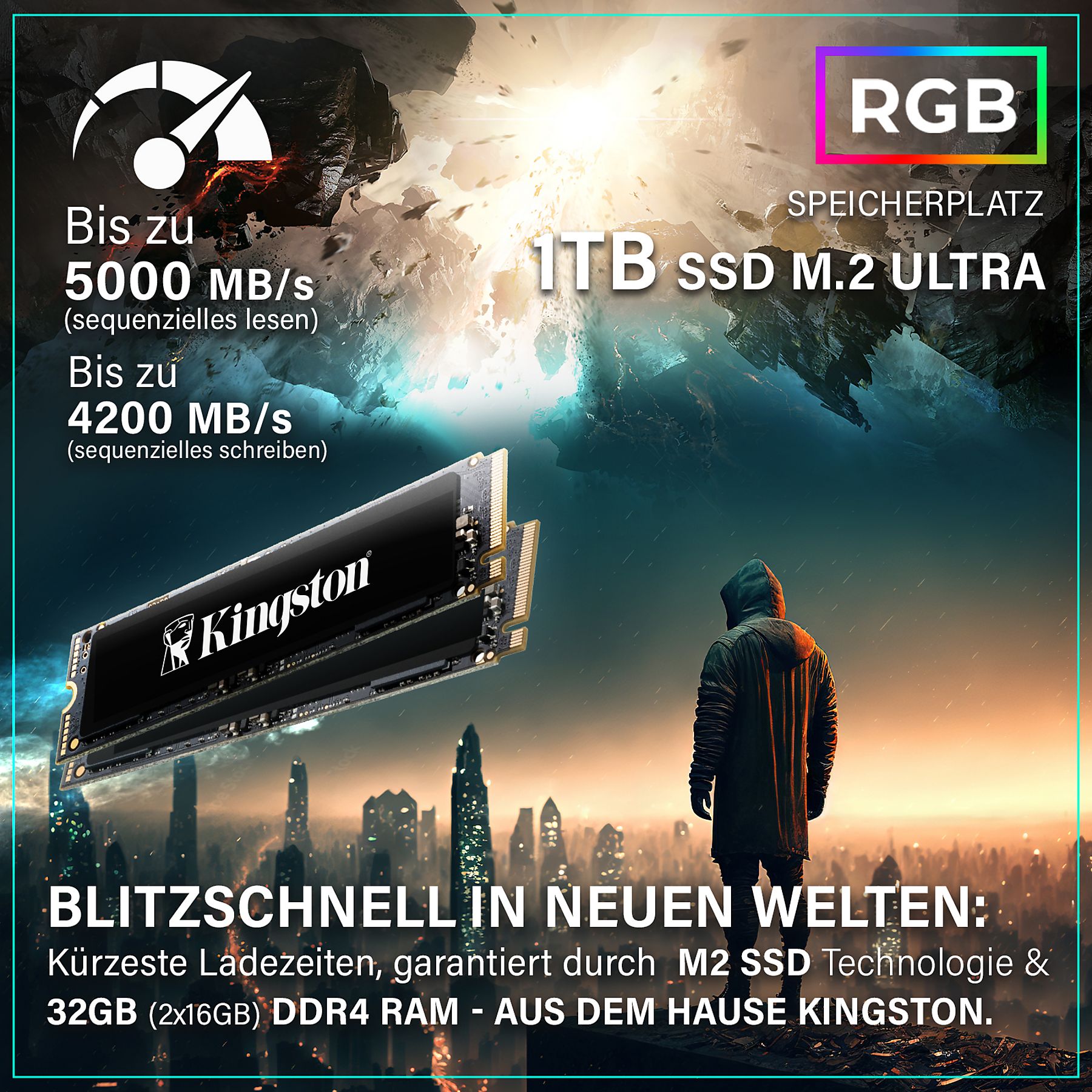 Greed® MK2 Pro AMD - High End Gaming PC, Gaming Computer - AMD Ryzen 7 5700X + Nvidia Geforce RTX 5070 12 GB